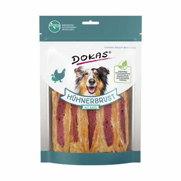 Günstig Dokas Hundesnack Hühnerbrust mit Ente 2x220g i mPreisvergleich in unserem Onlineshop auf Hundeliebe-shop.de kaufen.