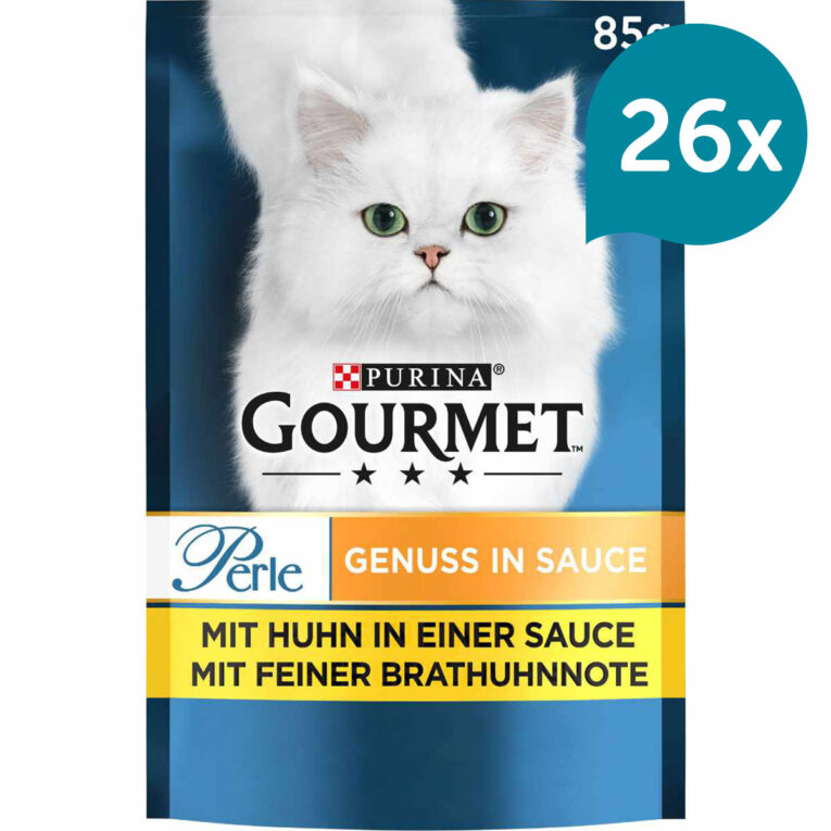 Günstig GOURMET Perle Genuss in Sauce mit Huhn 26x85g i mPreisvergleich in unserem Onlineshop auf Hundeliebe-shop.de kaufen.