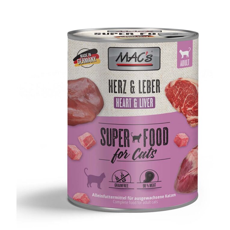 Günstig MAC’s Cat Fleischmenü Herz und Leber 12x800g i mPreisvergleich in unserem Onlineshop auf Hundeliebe-shop.de kaufen.