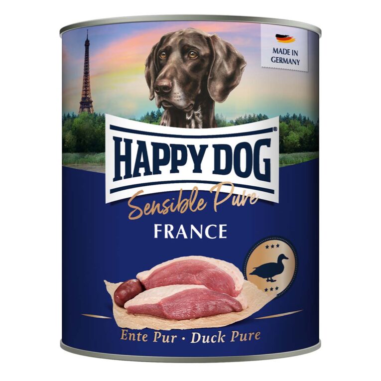 Günstig Happy Dog Sensible Pure France (Ente) 24x800g i mPreisvergleich in unserem Onlineshop auf Hundeliebe-shop.de kaufen.