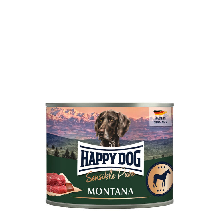 Günstig Happy Dog Sensible Pure Montana (Pferd) 6x200g i mPreisvergleich in unserem Onlineshop auf Hundeliebe-shop.de kaufen.
