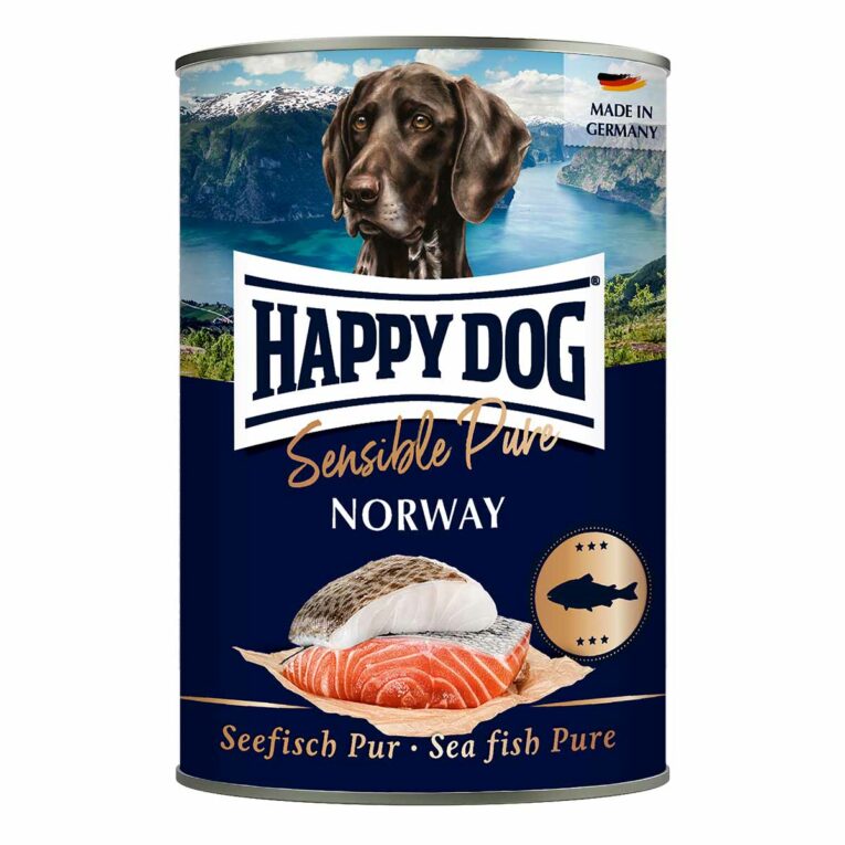 Günstig Happy Dog Sensible Pure Norway (Seefisch) 6x400g i mPreisvergleich in unserem Onlineshop auf Hundeliebe-shop.de kaufen.