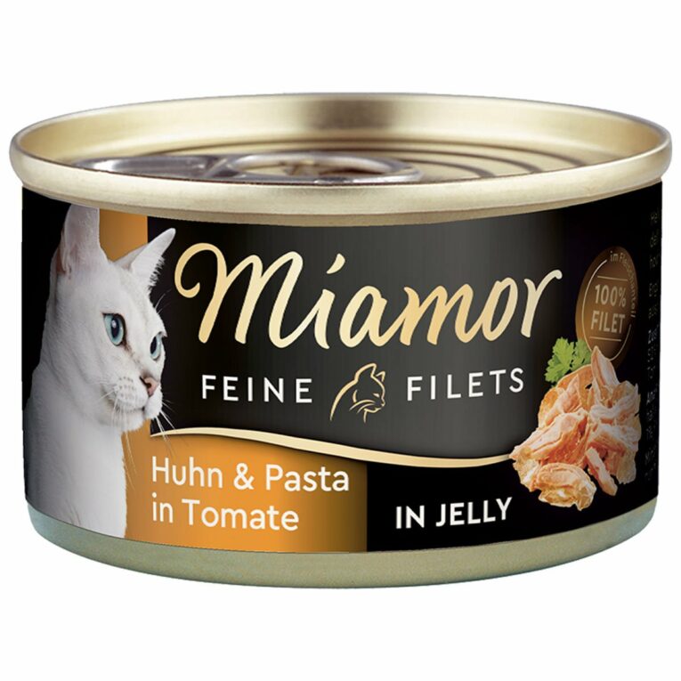 Günstig Miamor Feine Filets in Jelly Huhn und Pasta 100g Dose 48x100g i mPreisvergleich in unserem Onlineshop auf Hundeliebe-shop.de kaufen.