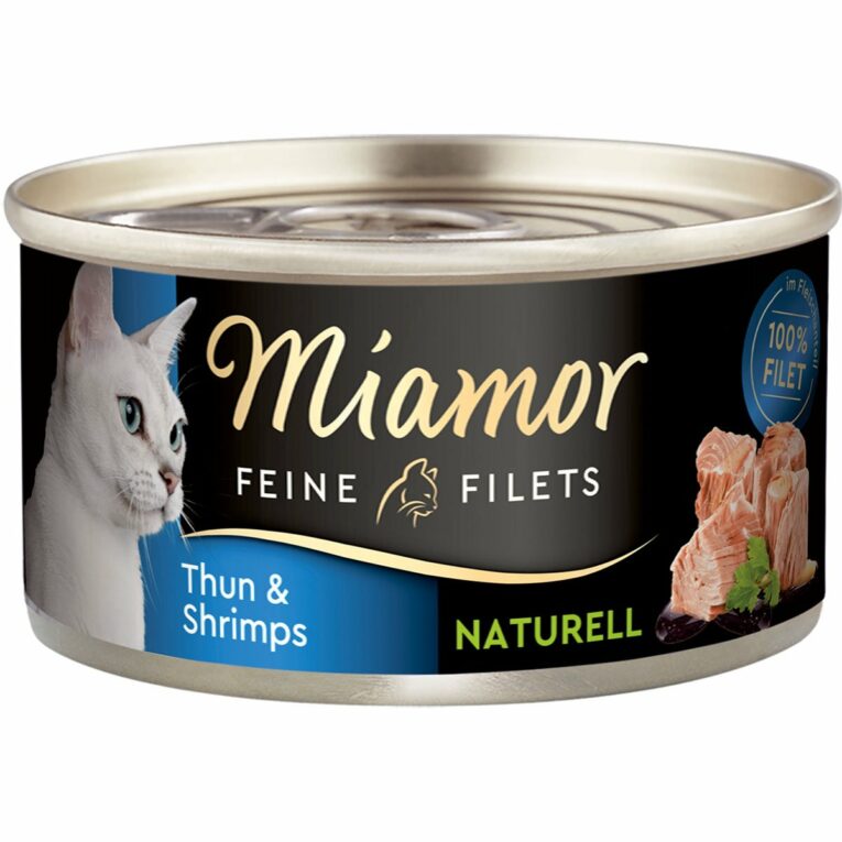Günstig Miamor Feine Filets Naturelle Thunfisch und Shrimps 48x80g i mPreisvergleich in unserem Onlineshop auf Hundeliebe-shop.de kaufen.