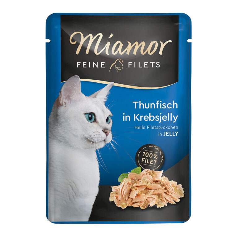 Günstig Miamor Feine Filets Thunfisch in Krebsjelly im Frischebeutel 48x100g i mPreisvergleich in unserem Onlineshop auf Hundeliebe-shop.de kaufen.