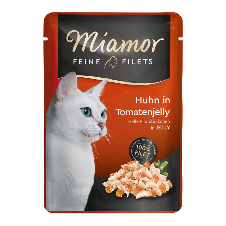 Günstig Miamor Feine Filets Huhn in Tomatenjelly im Frischebeutel 48x100g i mPreisvergleich in unserem Onlineshop auf Hundeliebe-shop.de kaufen.