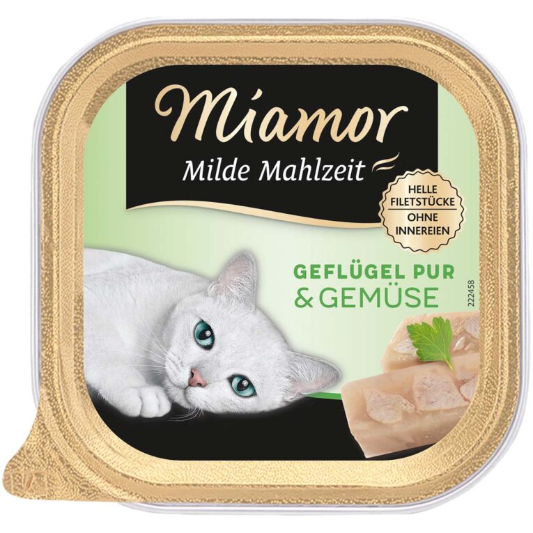 Günstig Miamor Milde Mahlzeit Geflügel Pur & Gemüse 32x100g i mPreisvergleich in unserem Onlineshop auf Hundeliebe-shop.de kaufen.