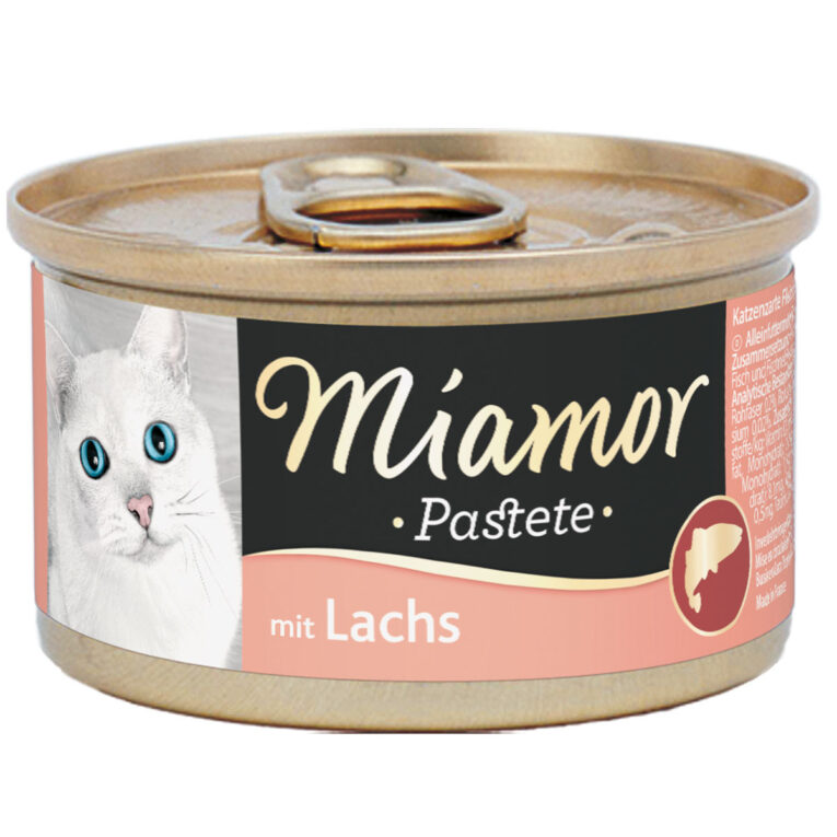 Günstig Miamor zarte Fleischpastete mit Lachs 24x85g i mPreisvergleich in unserem Onlineshop auf Hundeliebe-shop.de kaufen.