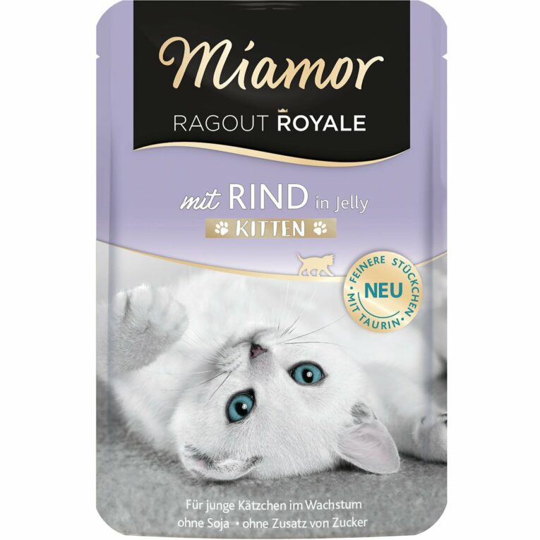 Günstig Miamor Ragout Royale Kitten Rind in Jelly 44x100g i mPreisvergleich in unserem Onlineshop auf Hundeliebe-shop.de kaufen.