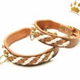 Hundehalsband Empire Double Cognac-Creme
