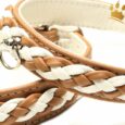 Hundehalsband Empire Double Cognac-Creme II