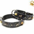 Motivhalsband franz. Bully Deluxe Schwarz