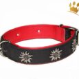 Hundehalsband Edelweiß Tirol Schwarz/Rot