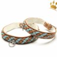 Hundehalsband Empire Double Blue-Cognac