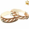 Hundehalsband Empire Double Cognac-Creme II