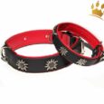 Hundehalsband Edelweiß Tirol Schwarz/Rot