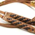 Hundeleine aus Leder Empire Double Cognac-Schwarz