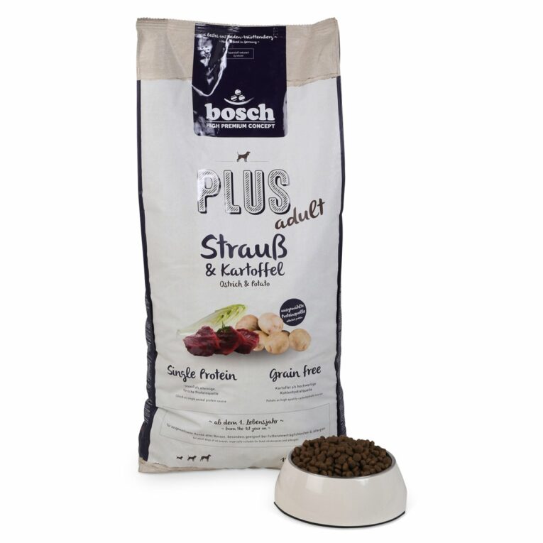 Günstig Bosch PLUS Hunde-Trockenfutter Strauß & Kartoffel 2×12
