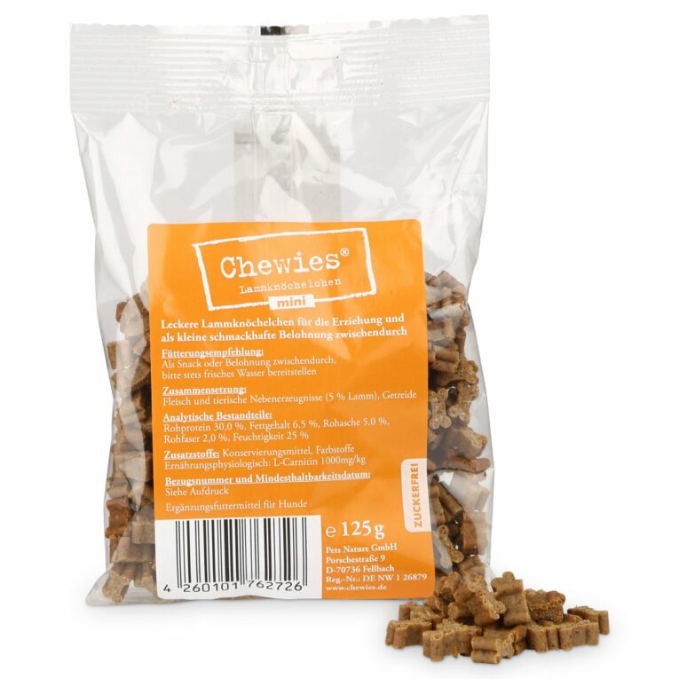 Günstig Chewies Hundeleckerli Mini Lamm 125g i mPreisvergleich in unserem Onlineshop auf Hundeliebe-shop.de kaufen.