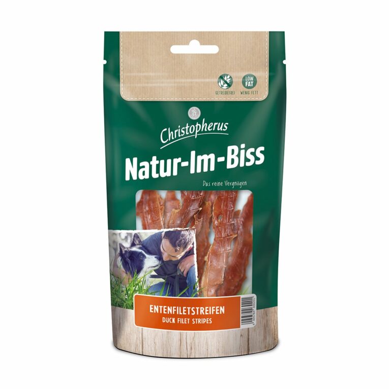 Günstig Christopherus Natur-Im-Biss Entenfiletstreifen 3x70g i mPreisvergleich in unserem Onlineshop auf Hundeliebe-shop.de kaufen.