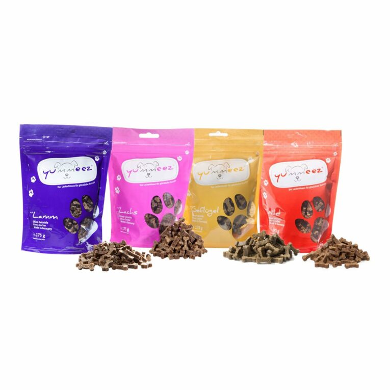 Günstig Yummeez Probierpaket getreidefrei 4x175g i mPreisvergleich in unserem Onlineshop auf Hundeliebe-shop.de kaufen.