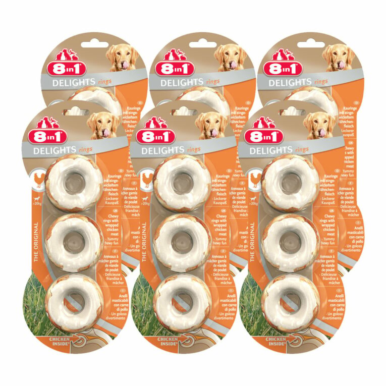Günstig 8in1 Hundesnacks Delights Kauringe 6×3 Stück i mPreisvergleich in unserem Onlineshop auf Hundeliebe-shop.de kaufen.