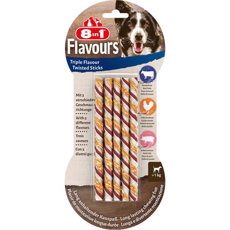Günstig 8in1 Triple Flavour Twisted Sticks 6×10 Stück i mPreisvergleich in unserem Onlineshop auf Hundeliebe-shop.de kaufen.