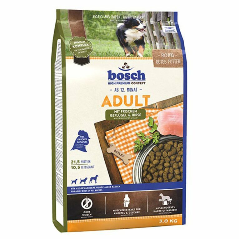 Günstig Bosch Hundefutter Adult Geflügel & Hirse 2x15kg i mPreisvergleich in unserem Onlineshop auf Hundeliebe-shop.de kaufen.