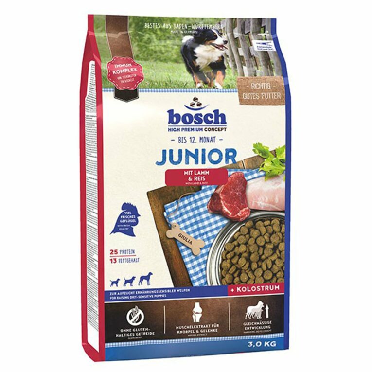 Günstig Bosch Hundefutter Junior Lamm & Reis 3kg i mPreisvergleich in unserem Onlineshop auf Hundeliebe-shop.de kaufen.