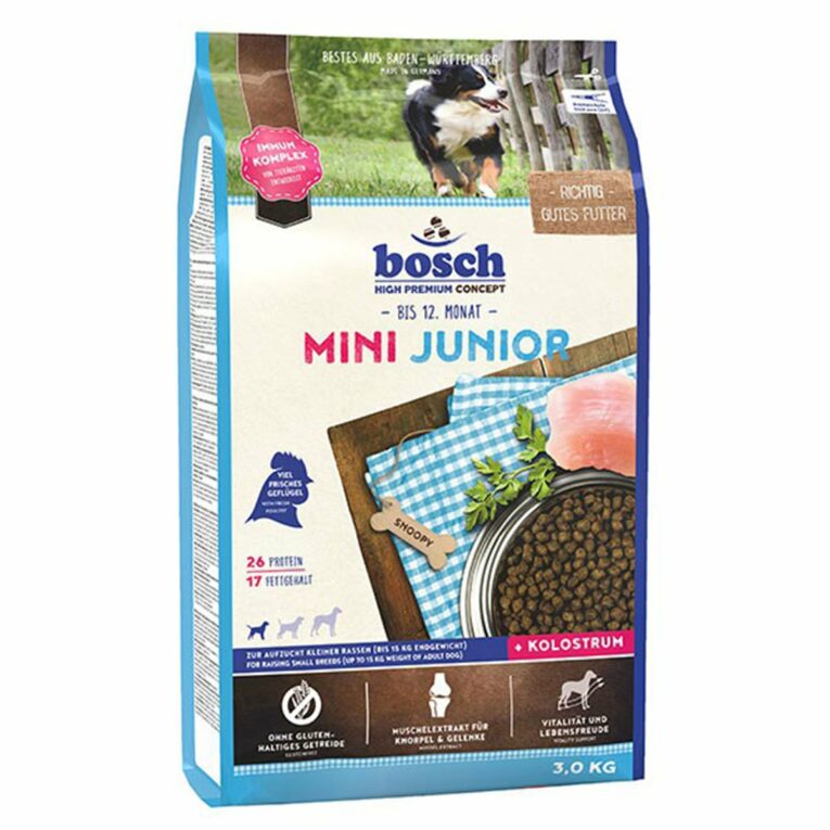 Günstig Bosch Hundefutter Mini Junior 3kg i mPreisvergleich in unserem Onlineshop auf Hundeliebe-shop.de kaufen.