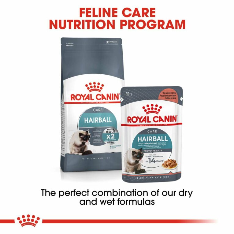 Günstig ROYAL CANIN HAIRBALL CARE Trockenfutter 2kg + Nassfutter 12x85g i mPreisvergleich in unserem Onlineshop auf Hundeliebe-shop.de kaufen.