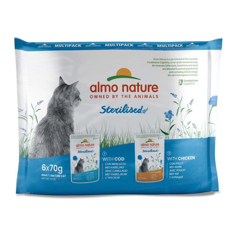 Günstig Almo Nature Holistic Sterilised Multipack mit Kabeljau&Huhn 6x70g i mPreisvergleich in unserem Onlineshop auf Hundeliebe-shop.de kaufen.