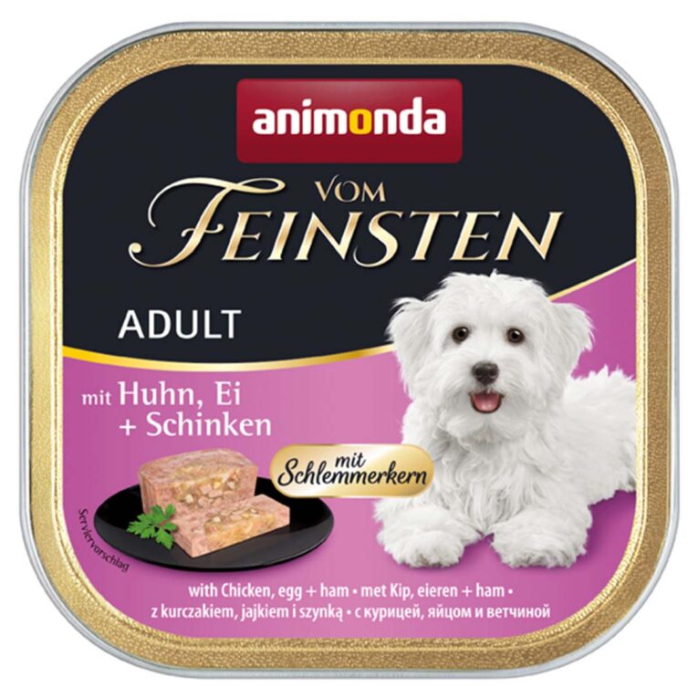 Günstig animonda vom Feinsten Schlemmerkern Ei und Schinken 22x150g i mPreisvergleich in unserem Onlineshop auf Hundeliebe-shop.de kaufen.