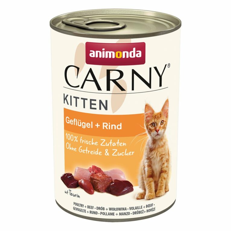 Günstig animonda Carny Kitten Gefügel + Rind 24x400g i mPreisvergleich in unserem Onlineshop auf Hundeliebe-shop.de kaufen.