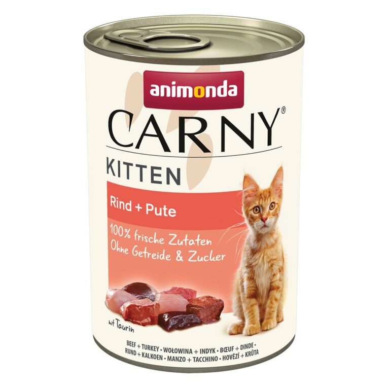 Günstig animonda Carny Kitten Rind + Pute 24x400g i mPreisvergleich in unserem Onlineshop auf Hundeliebe-shop.de kaufen.