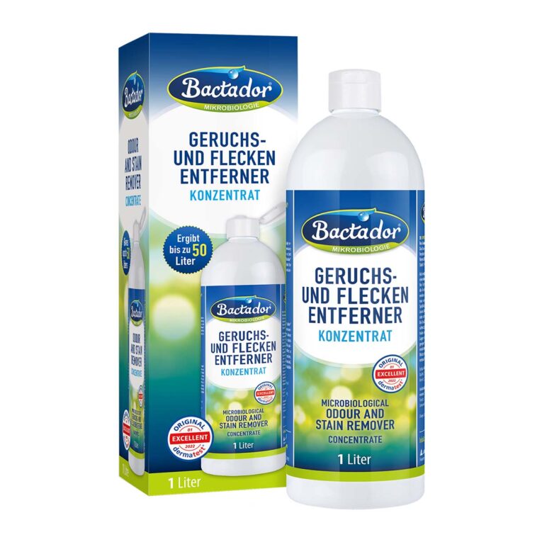 Günstig Bactador Geruchs- und Fleckenentferner Konzentrat 1 Liter i mPreisvergleich in unserem Onlineshop auf Hundeliebe-shop.de kaufen.