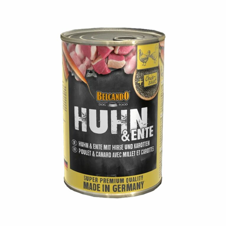 Günstig Belcando Feuchtnahrung Huhn & Ente mit Hirse & Karotten 12x400g i mPreisvergleich in unserem Onlineshop auf Hundeliebe-shop.de kaufen.