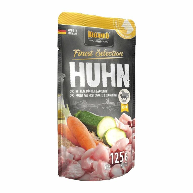 Günstig Belcando Huhn und Reis mit Zucchini und Möhren 12x125g i mPreisvergleich in unserem Onlineshop auf Hundeliebe-shop.de kaufen.