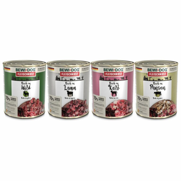 Günstig BEWI DOG Fleischkost Mixpaket 24x800g i mPreisvergleich in unserem Onlineshop auf Hundeliebe-shop.de kaufen.