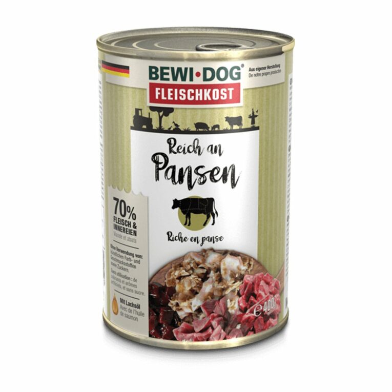 Günstig Bewi Dog Fleischkost Reich an Pansen 6x400g i mPreisvergleich in unserem Onlineshop auf Hundeliebe-shop.de kaufen.