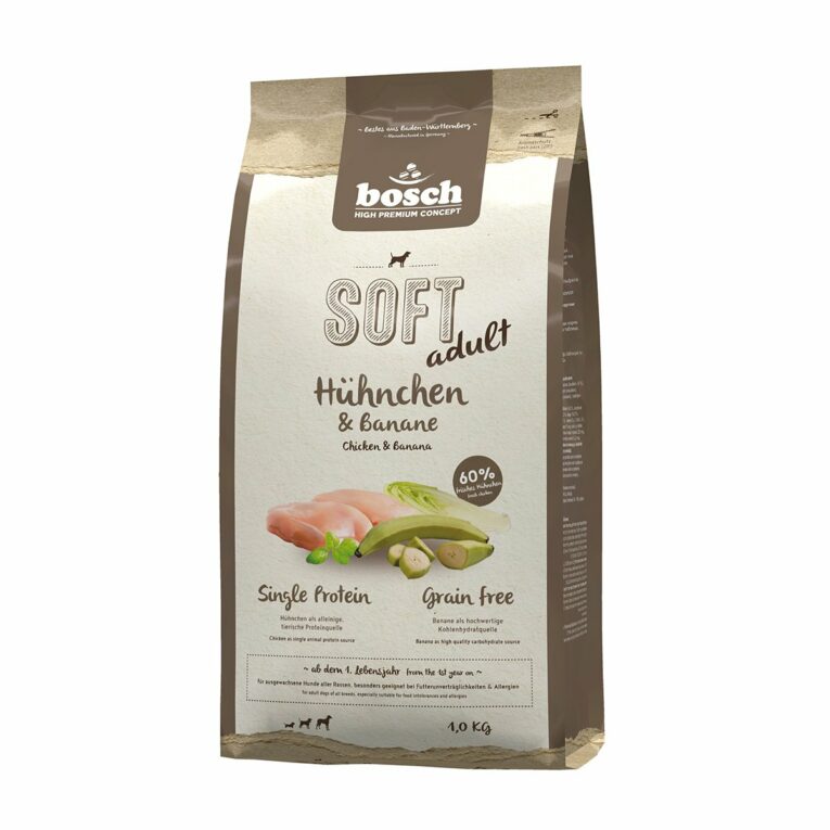 Günstig Bosch SOFT Hundefutter Hühnchen und Banane 1kg i mPreisvergleich in unserem Onlineshop auf Hundeliebe-shop.de kaufen.