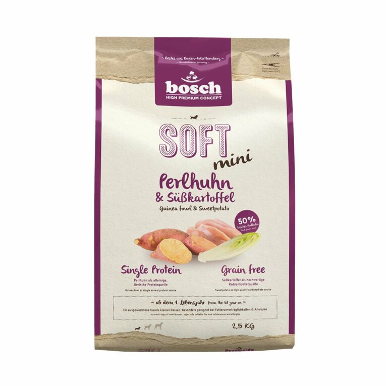 Günstig Bosch SOFT Mini Perlhuhn und Süßkartoffel 4 x 2