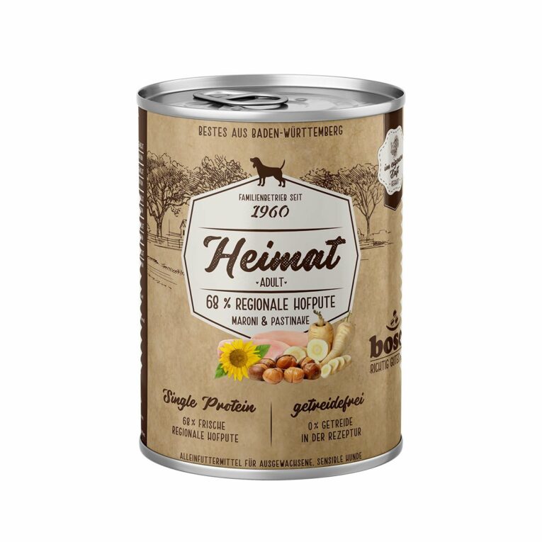 Günstig Bosch Heimat Adult Regionale Hofpute 12x400g i mPreisvergleich in unserem Onlineshop auf Hundeliebe-shop.de kaufen.
