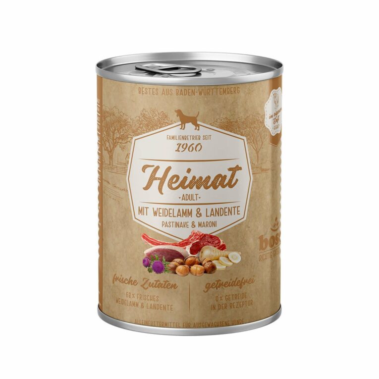 Günstig Bosch Heimat Adult Weidelamm & Landente 12x400g i mPreisvergleich in unserem Onlineshop auf Hundeliebe-shop.de kaufen.