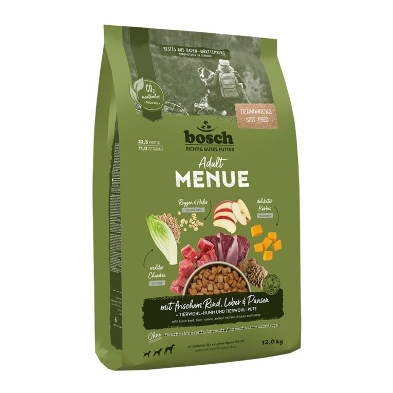 Günstig Bosch HPC MENUE Adult frisches Rind 12kg i mPreisvergleich in unserem Onlineshop auf Hundeliebe-shop.de kaufen.