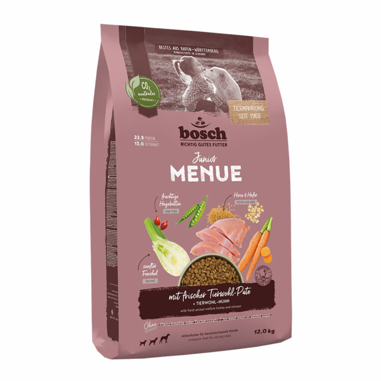 Günstig Bosch HPC MENUE Junior Tierwohl-Pute 12kg i mPreisvergleich in unserem Onlineshop auf Hundeliebe-shop.de kaufen.