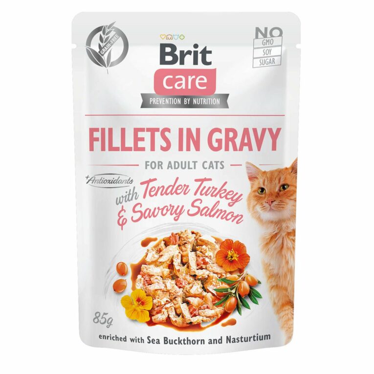 Günstig Brit Care Cat Fillets in Gravy Turkey & Salmon 6x85g i mPreisvergleich in unserem Onlineshop auf Hundeliebe-shop.de kaufen.
