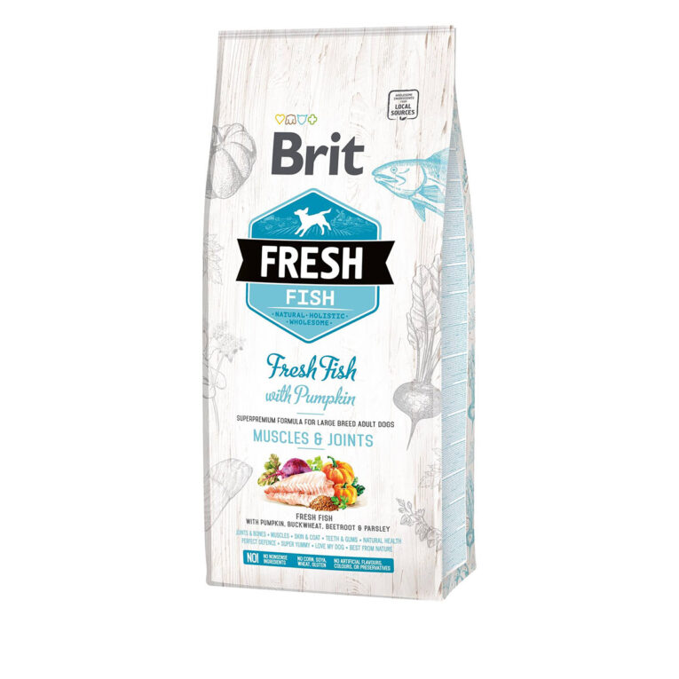 Günstig Brit Fresh Dog – Adult Large Breed – Fish – Muscles & Joints 12kg i mPreisvergleich in unserem Onlineshop auf Hundeliebe-shop.de kaufen.