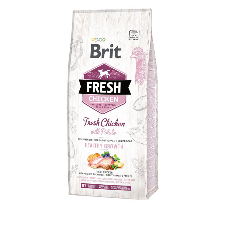 Günstig Brit Fresh Dog – Puppy & Junior – Chicken – Healthy Growth 12kg i mPreisvergleich in unserem Onlineshop auf Hundeliebe-shop.de kaufen.