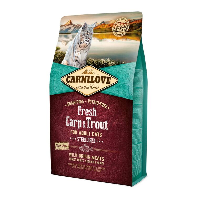 Günstig Carnilove Cat Adult Fresh – Carp & Trout / Sterilised 2kg i mPreisvergleich in unserem Onlineshop auf Hundeliebe-shop.de kaufen.